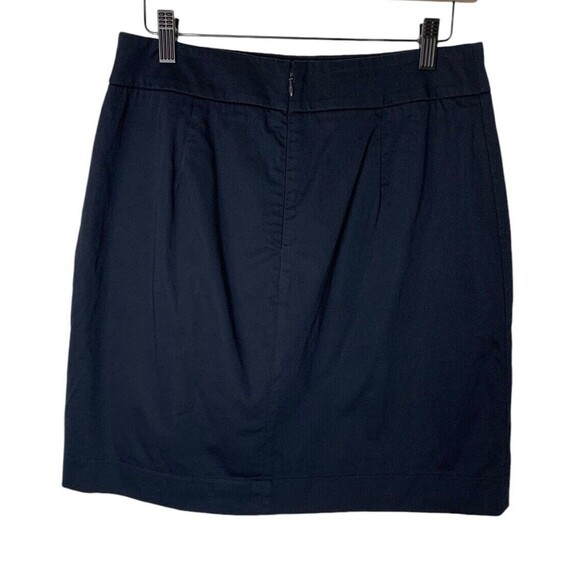 Banana Republic A-Line Skirt Women's 6 Navy Blue Stretch Back Zip Flat Front - Picture 3 of 12